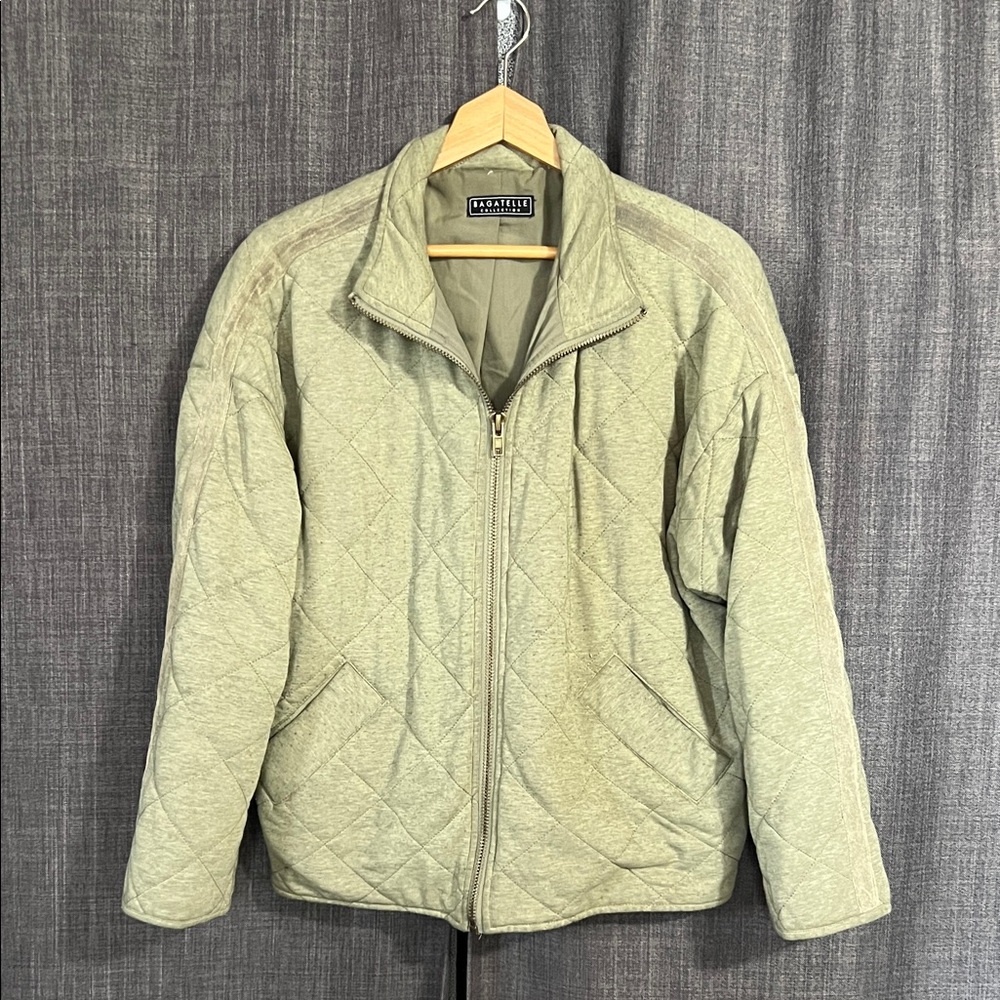 Bagatelle green dolman zip up quilted jacket size medium